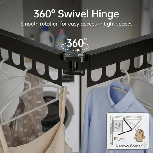 Retractable Wall Mounted Clothes Drying Rack, Rustproof Steel Drying Rack - Image 3