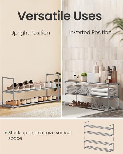 SONGMICS Shoe Rack, 2-Tier Shoe Organizer, Metal Storage Shelf - Image 4