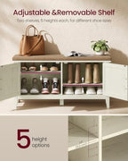 VASAGLE Shoe Bench, Farmhouse Entryway Bench - Image 4