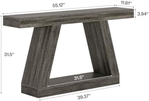 Tribesigns Farmhouse Console Table, 55-Inch Rustic Sofa Table - Image 2