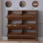 BORNOON Shoe Cabinet with 6 Flip Drawers, Slim Narrow Shoe Storage Cabinet - Image 2