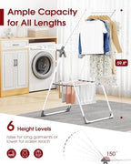 Sakugi Clothes Drying Rack, 55.5" Adjustable Wings, Foldable Design - Image 2