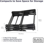 BLACK+DECKER Space Saving 3-Tier Expandable Clothes Drying Rack, Foldable - Image 3