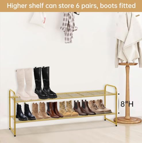KEETDY 2-Tier Long Shoe Rack for Closet Metal Shoe Organizer for Entryway - Image 5