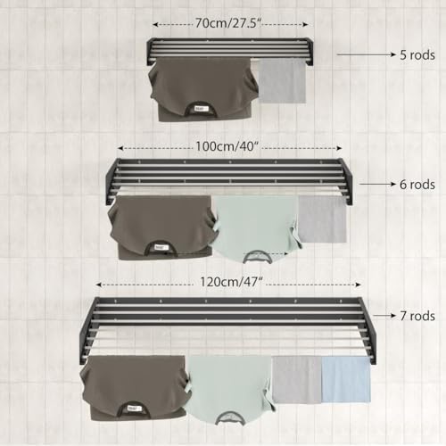 Step Up Laundry Drying Rack, Wall Mounted, Retractable Clothes Drying Rack - Image 2