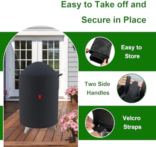 Outdoor Grill Cover Fits Cuisinart 18" Vertical Charcoal Smoker COS-118 - Image 5