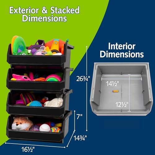 ReadySpace Extra Large Stackable Plastic Storage Bins - Image 3