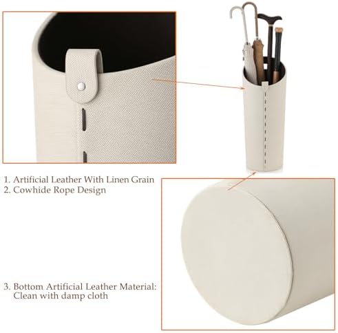 Tall Umbrella Holder White That won't Tip Over and Removable Drip Water Tray - Image 4