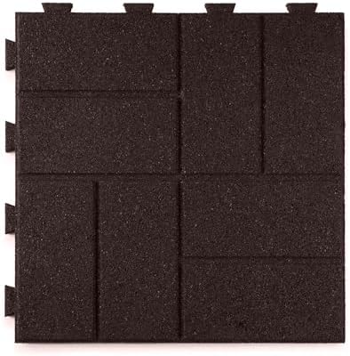 Playsafer Brick Rubber Interlocking Tiles | 16 X 16 | Easy Install by Playsafer