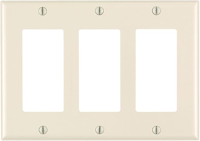 Leviton 3-Gang Decora/GFCI Device Wallplate, Standard Size, Device Mount by Leviton