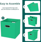 Black Foldable Storage Cubes Bins, Fabric Storage Box Cubes Organizer Baskets - Image 6