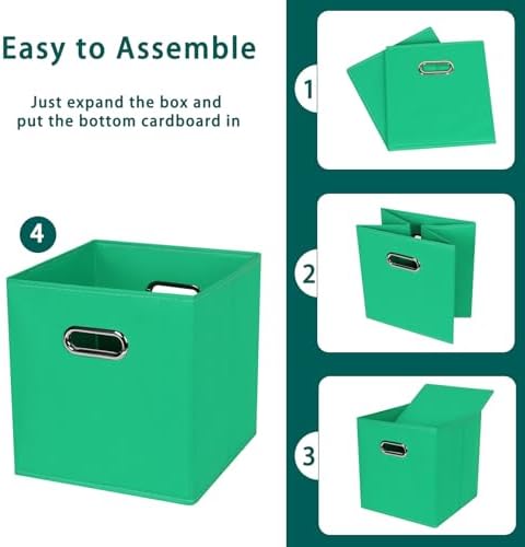 Black Foldable Storage Cubes Bins, Fabric Storage Box Cubes Organizer Baskets - Image 6