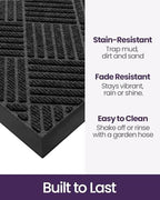 DEXI Front Door Mat Outside Entrance 36x60 Rubber Entry Doormat Black - Image 4