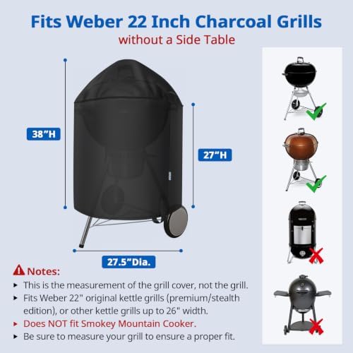 SunPatio 22 Inch Charcoal Kettle Grill Cover, Compared to Weber 7150 - Image 2