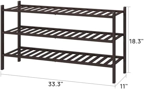 viewcare Long Shoe Rack, Bamboo Wood Shoe Rack - Image 2