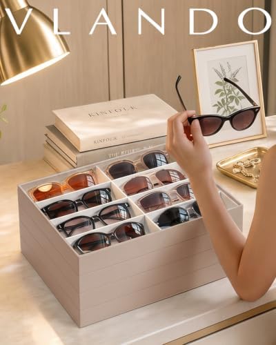VLANDO Sunglasses Organizer, Stackable Jewelry Tray - Image 5