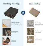 GarveeHome Large Easy Jute Rugs 10x13 Living Room Rug Modern Bordered Solid Rug - Image 7