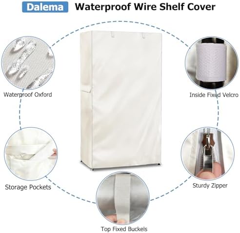 Storage Shelf Cover, Outdoor Heavy Duty 600D 60''W x 18''D x 72''H Dustproof - Image 6