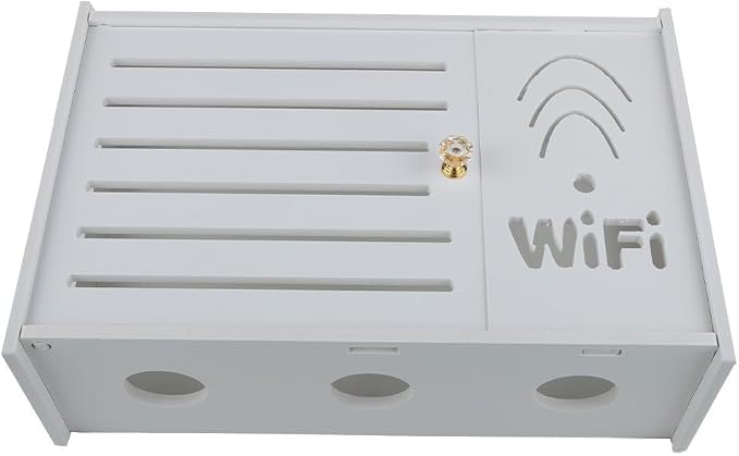 White Plastic Router Storage Box, Wall Mount Cable Organizer - Image 8
