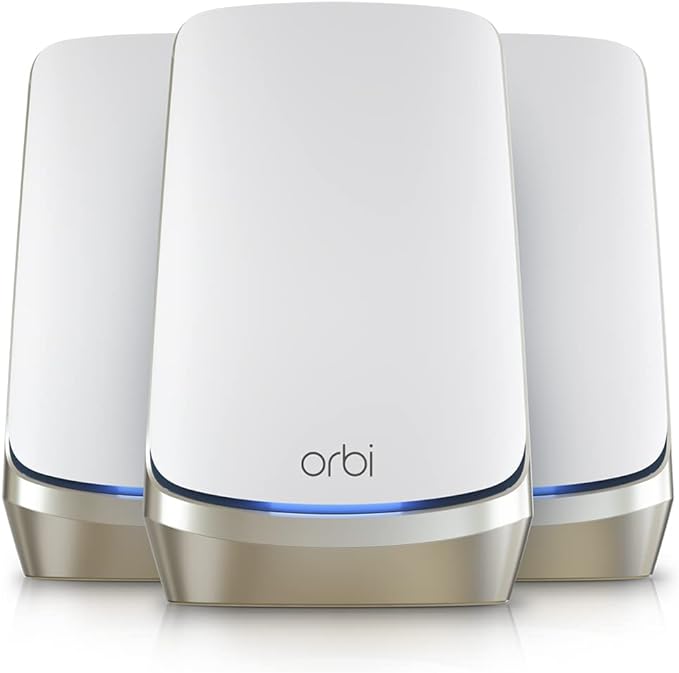 NETGEAR RBKE963-100NAR Orbi 960 Series AXE11000 Quad-Band Mesh Wi-Fi 6E System by Amazon+Renewed