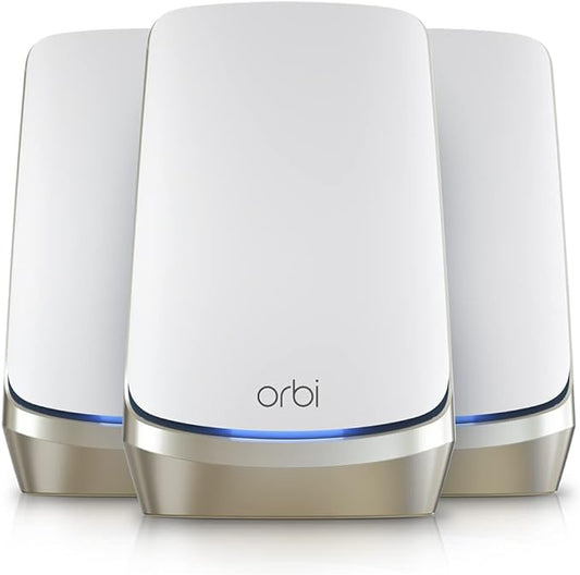 NETGEAR RBKE963-100NAR Orbi 960 Series AXE11000 Quad-Band Mesh Wi-Fi 6E System by Amazon+Renewed