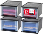 IRIS USA 4-Pack, 17 Qt. Medium Stacking Drawer Storage Organizer by IRISUSA