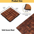 Acacia Wood Interlocking Deck Tiles - Image 2