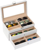 ProCase 3-Layer Sunglasses Storage Organizer -White by ProCase