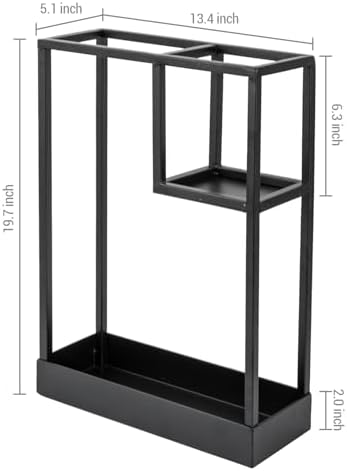 MyGift Modern Black Metal Entryway Umbrella Rack - Image 5