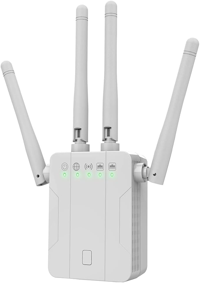 WiFi Extender 1300Mbps, Dual Band 2.4GHz 5GHz Signal Booster, Low Latency by Unknown