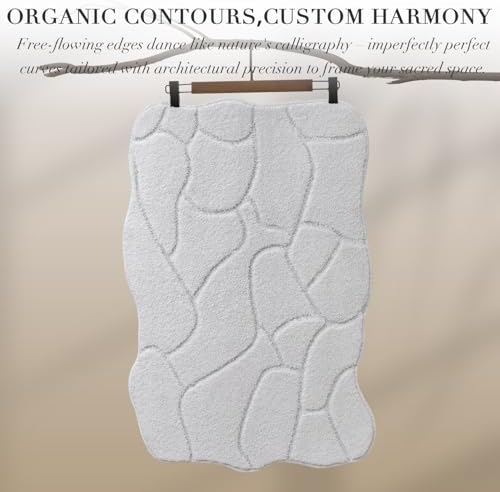 BSICPRO Bathroom Rugs, 24X36 Scalloped Bath Mats - Image 3