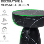 Faux Marble Side Table Black, 24Inch Outdoor End Table - Image 5