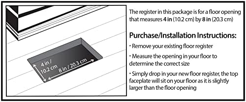 Decor Grates PL408-BLK 4-Inch by 8-Inch Plastic Floor Register - Image 4