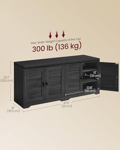 VASAGLE 3-Tier Shoe Storage Bench - Image 3