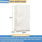 Storage Shelf Cover, Outdoor Heavy Duty 600D 60''W x 18''D x 72''H Dustproof - Image 3