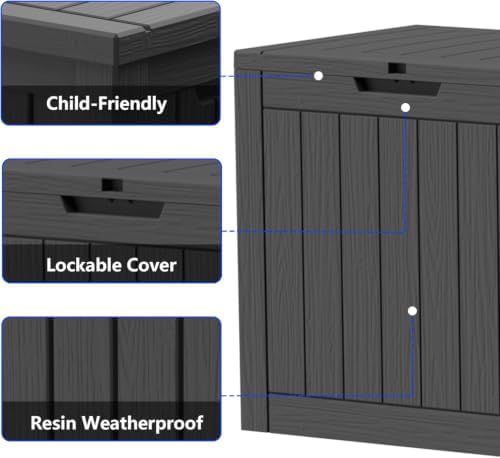 36 Gallon Resin Deck Box All Weather Outdoor Storage Box - Image 4