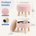Simple Deluxe 13" Round Storage Ottoman - Image 3