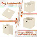 Foldable Storage Cubes Bins, 11 Inch Cloth Storage Cube Fabric Storage Box - Image 6