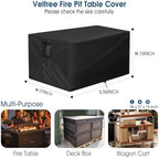 Fire Pit Cover Rectangle, 56 Inch Rectangular Firepit Covers, Waterproof Gas - Image 2