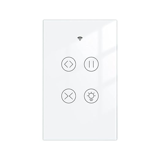 MOES 2.4GHz WiFi RF Smart Curtain Light Touch Switch Glass Panel Backlight by MOES