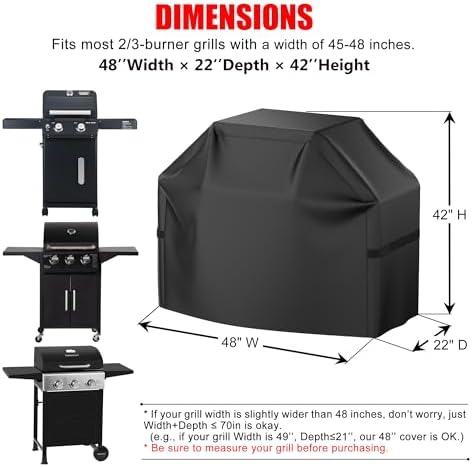Grill Cover, 48 inch Heavy Duty BBQ Gas Grill Cover - Image 2