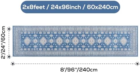 2x8 Runner Rug Washable Non Slip Boho Floor Mat - Image 2