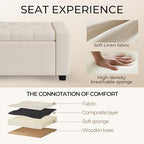 Ottoman with Storage Bench, Large Storage Ottoman Entryway Benches Ottoman - Image 4
