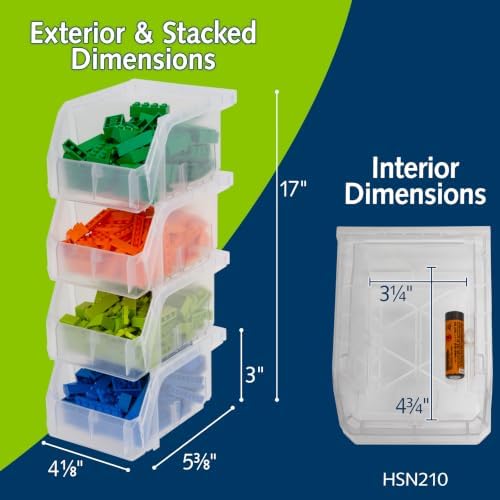 ReadySpace Extra-Small Stackable Plastic Storage Bins - Image 2
