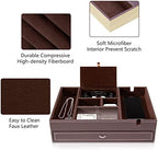 Baoyun Valet Tray for Men, 2 Layers Nightstand Organizers for Men and Women - Image 5