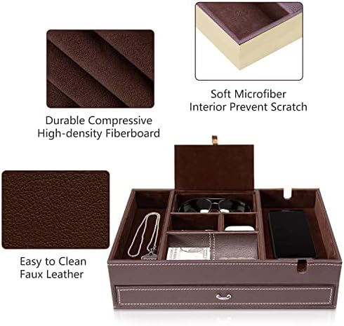 Baoyun Valet Tray for Men, 2 Layers Nightstand Organizers for Men and Women - Image 5