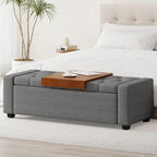 Upholstered Ottoman with Storage Bench - Image 2