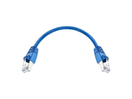 Monoprice Cat6A 6in Blue Patch Cable Double Shielded 26AWG 10G Pure Bare Copper - Image 4
