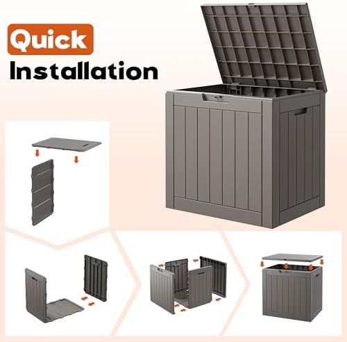 Outdoor Storage Box, Resin Deck Boxes Indoor and outdoor, Waterproof Storage - Image 5