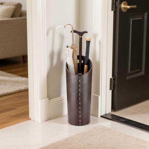 Faux Leather Umbrella Holder Indoor Umbrella Stand Rack - Image 2